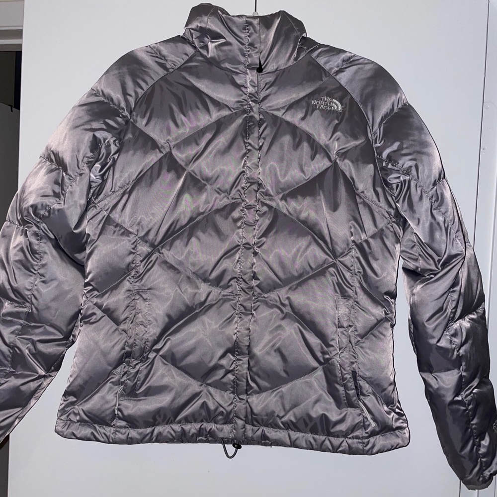 The North Face Silver Puffer Jacket Size L